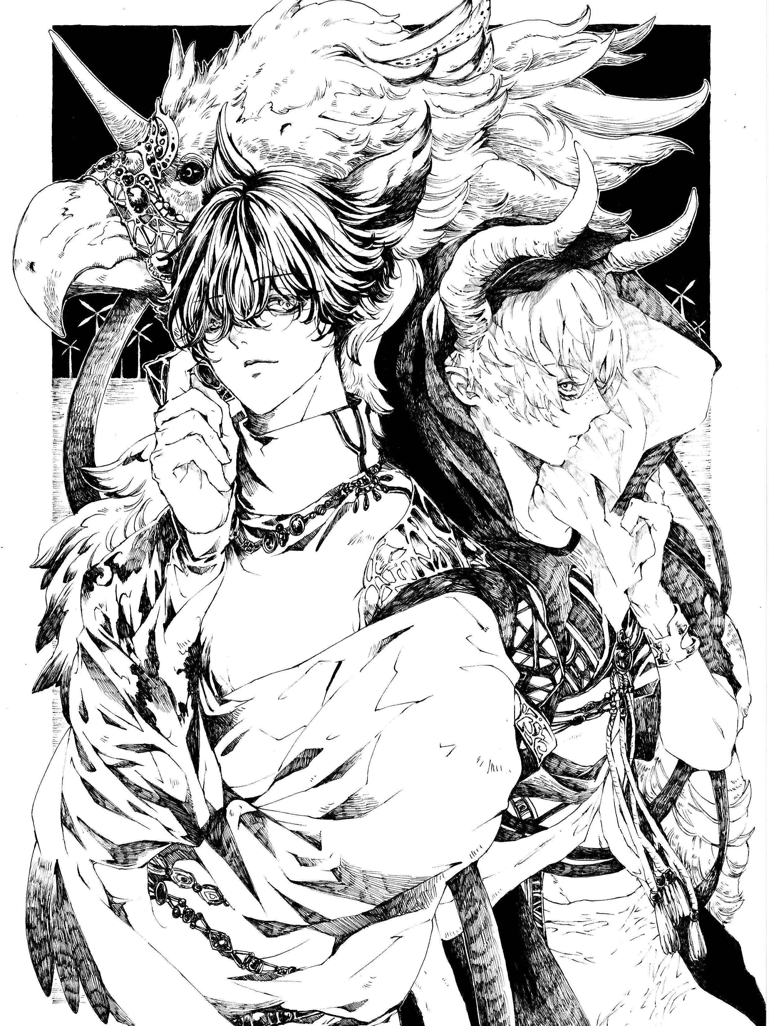 ペン画＋彩色。イラストオーダー ミニ色紙 1月納品受付中 | ART SHOP