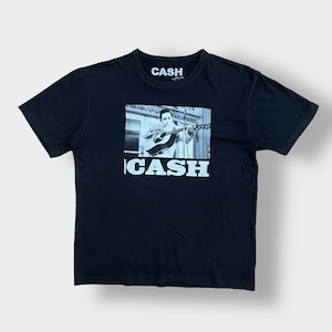 【JOHNNY CASH】ジョニー・キャッシュ フォトプリント 音楽 ミュージシャン オフィシャル Tシャツ M US古着