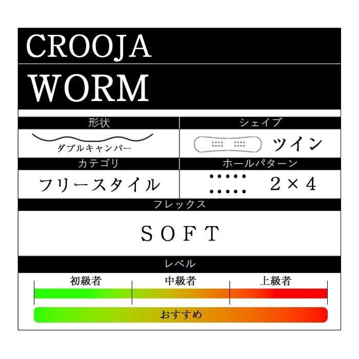 スノーボード CROOJA WORM 142 美品 24-25モデル . CROOJA スノーボード CROOJA WORM 142 美品 24-25モデル . CROOJA