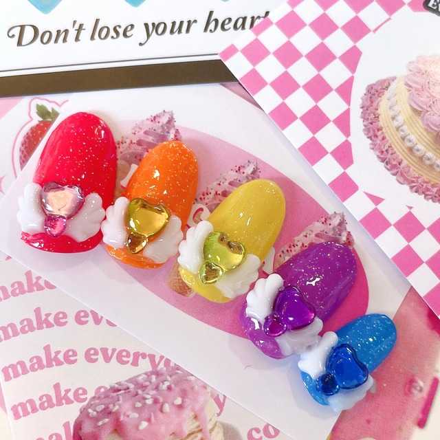 【送料無料】ネイルチップNo.30♡ネイル/韓国/アート/パーツ/カラフル/POP