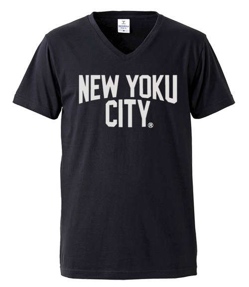 NEW YOKU CITY(入浴シティー)VネックTシャツ BLK