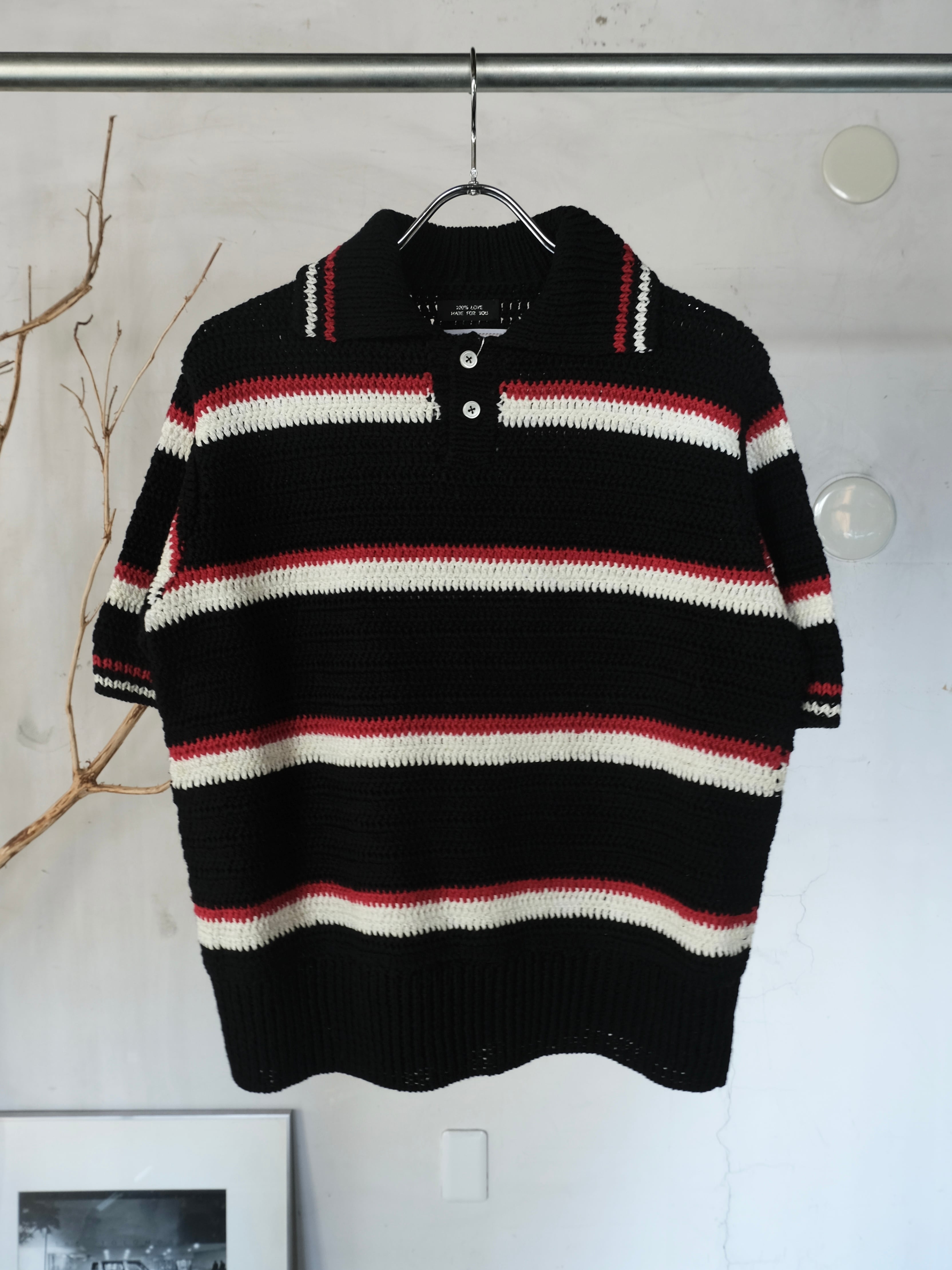RICE NINE TEN】 Crochet Hand Knit Polo Shirt | THE OUR