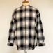 Check Dot Button Band Collar Shirts Brown