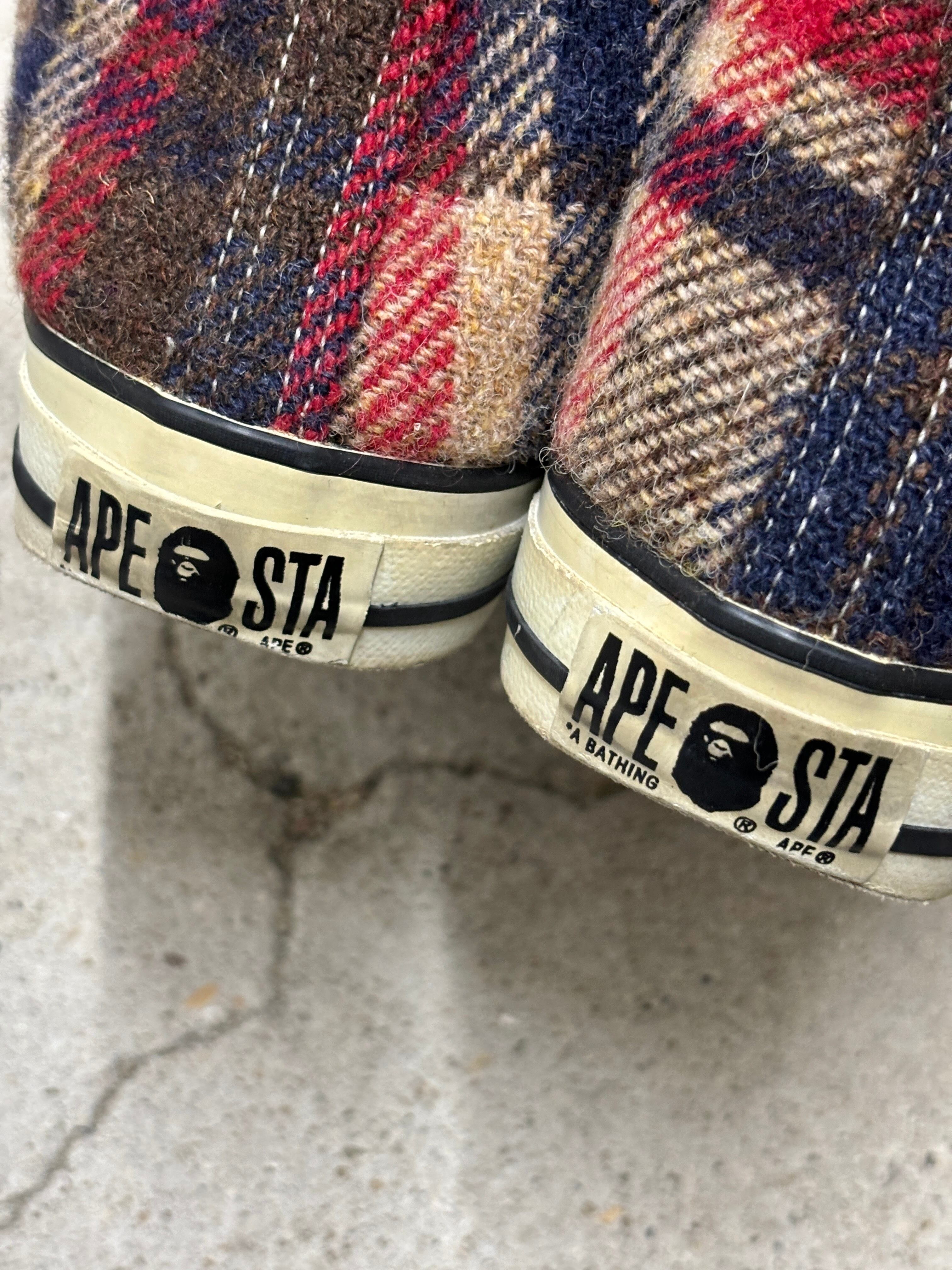 A BATHING APE × HARRIS TWEED/APESTAR HI/日本製/26.5cm/エイプスタ