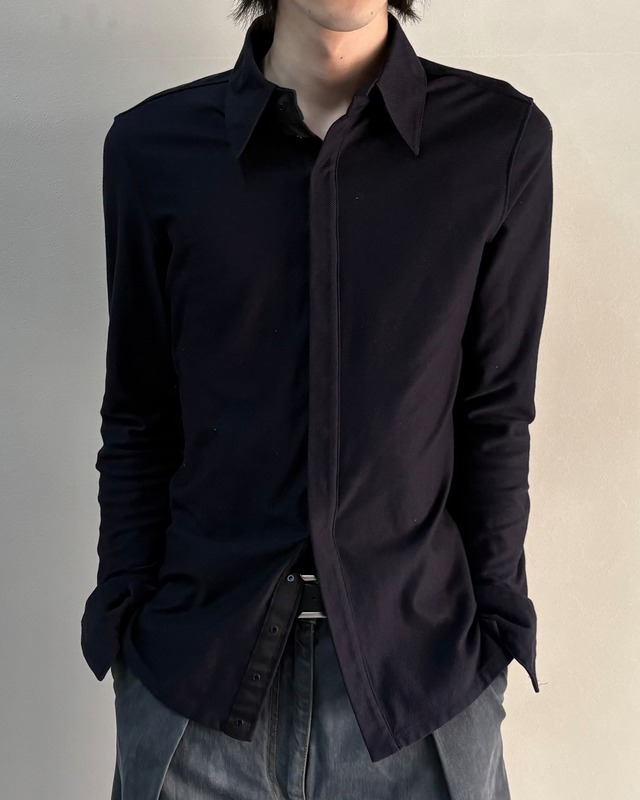 【ripvanwinkle】fly front slim fit shirt