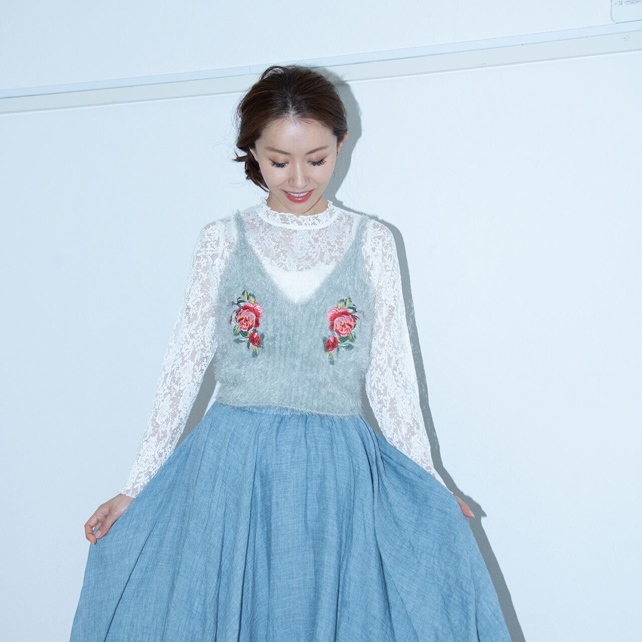 フェザーファー刺繍ビスチェ_G