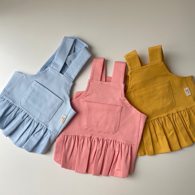 即納／【tone on pet】 Color　Salopette skirt