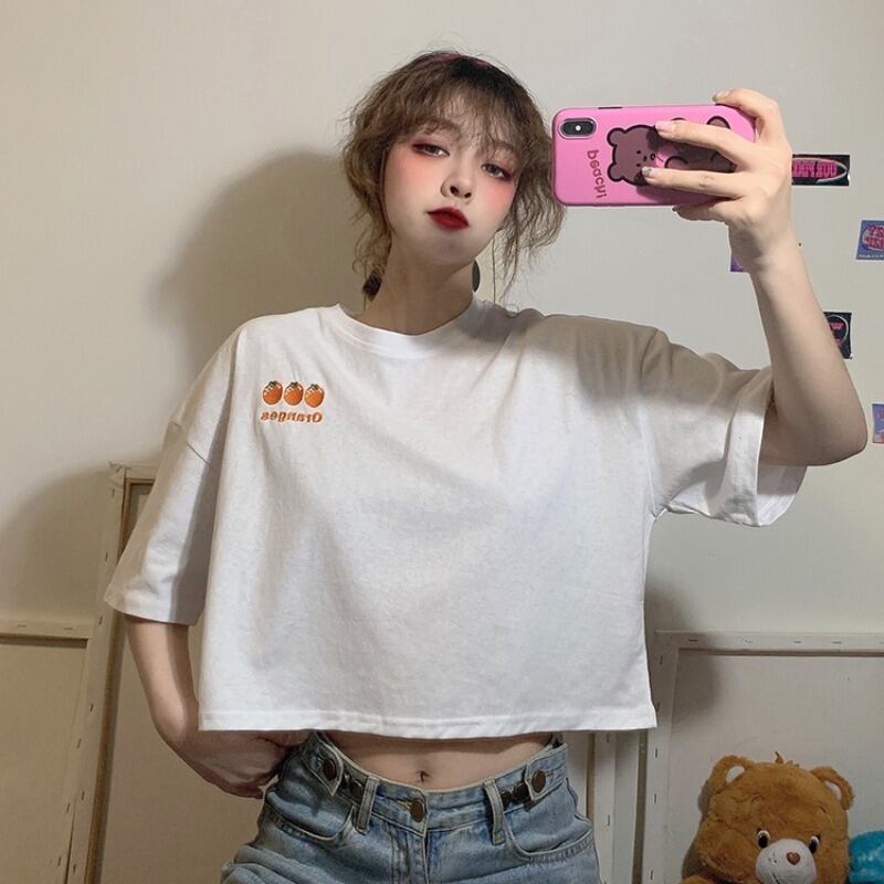 半袖Tシャツレディースサマードレス2020新入生バージョンのワイルド刺繍ショートルーズホワイトボトミングシャツトップ 1号婦人2040360604