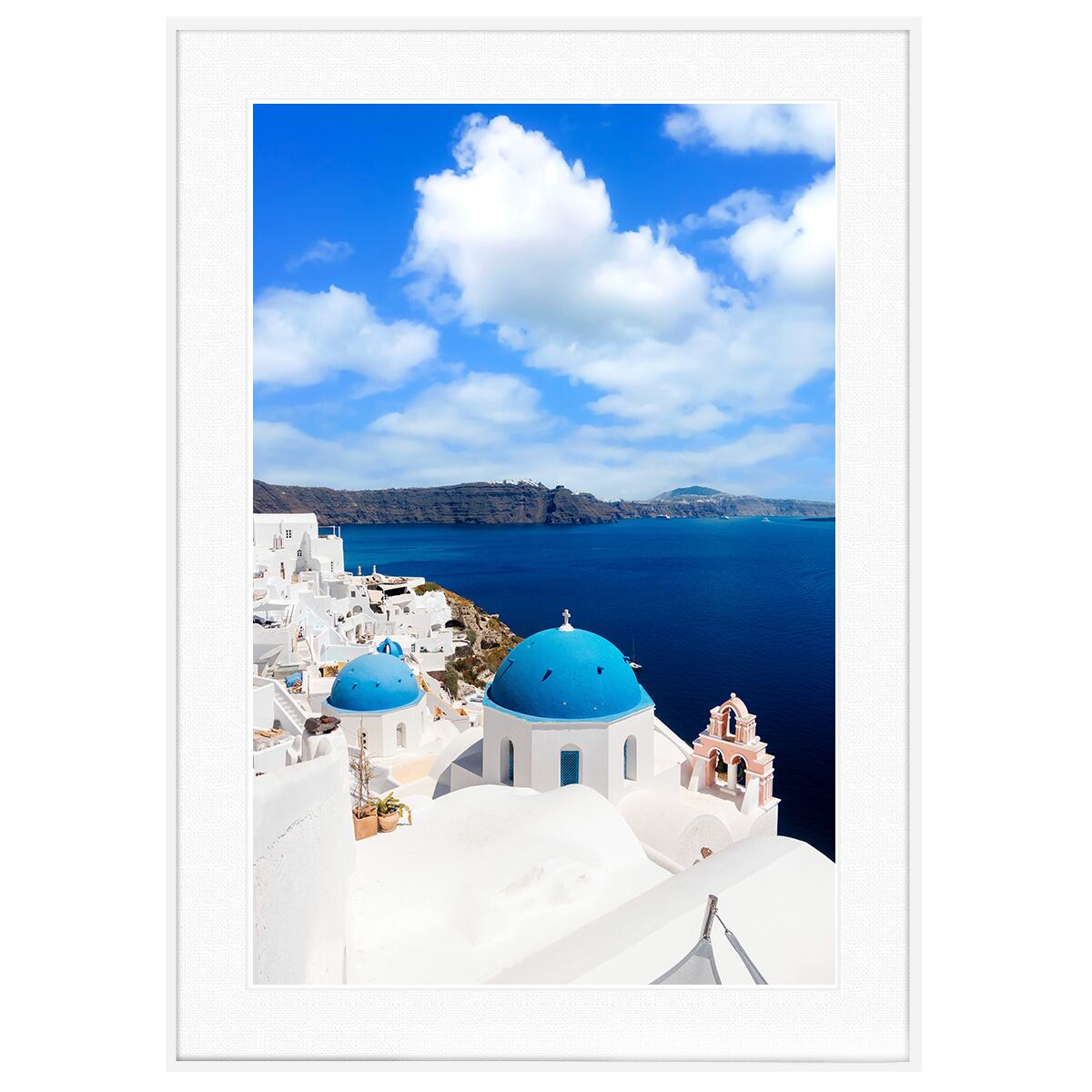 ギリシャ 風景写真 サントリーニ島 インテリアアートポスター額装 AS0364
