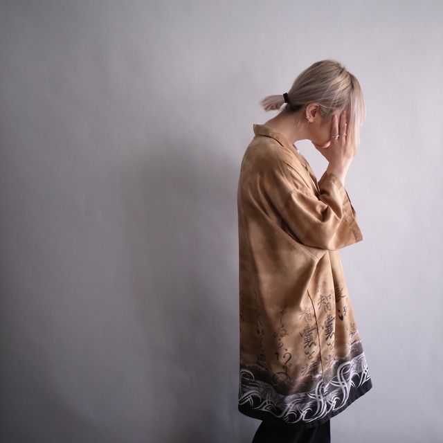 ”和柄”  good letter printed over size h/s shirt