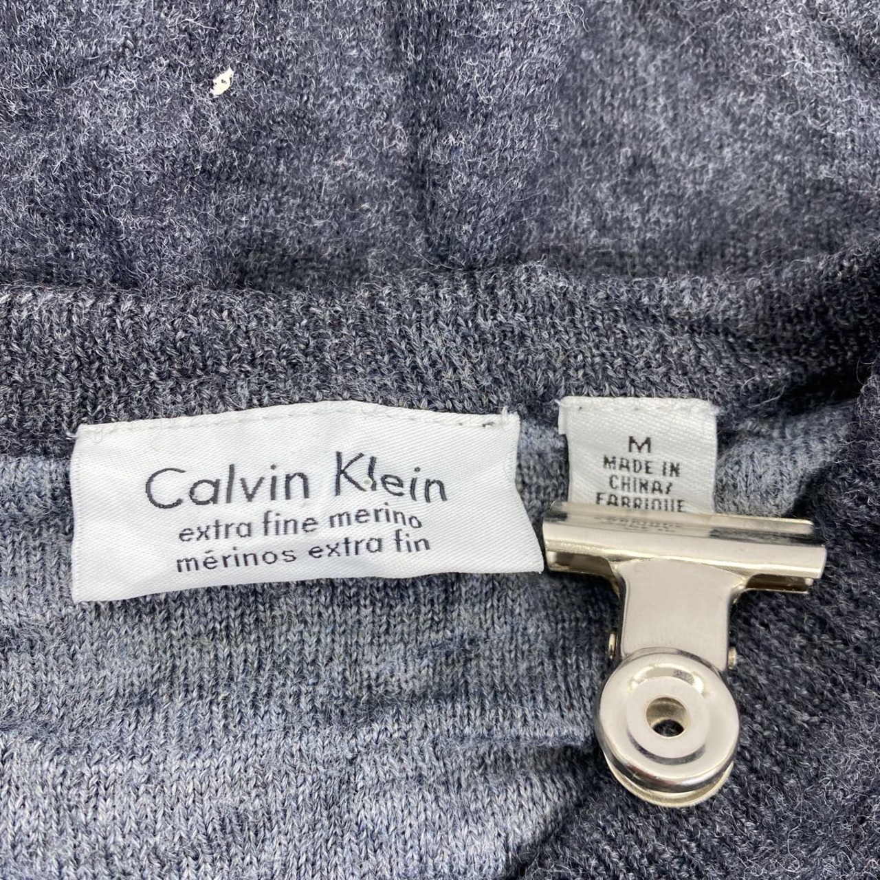 CalvinKlein ニットセーター レディース M グレー カルバンクライン V 