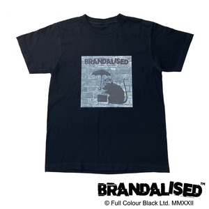 【 Tシャツ－BRANDALISED 】　"Umbrella Rat"　ブラック 半袖 Tシャツ