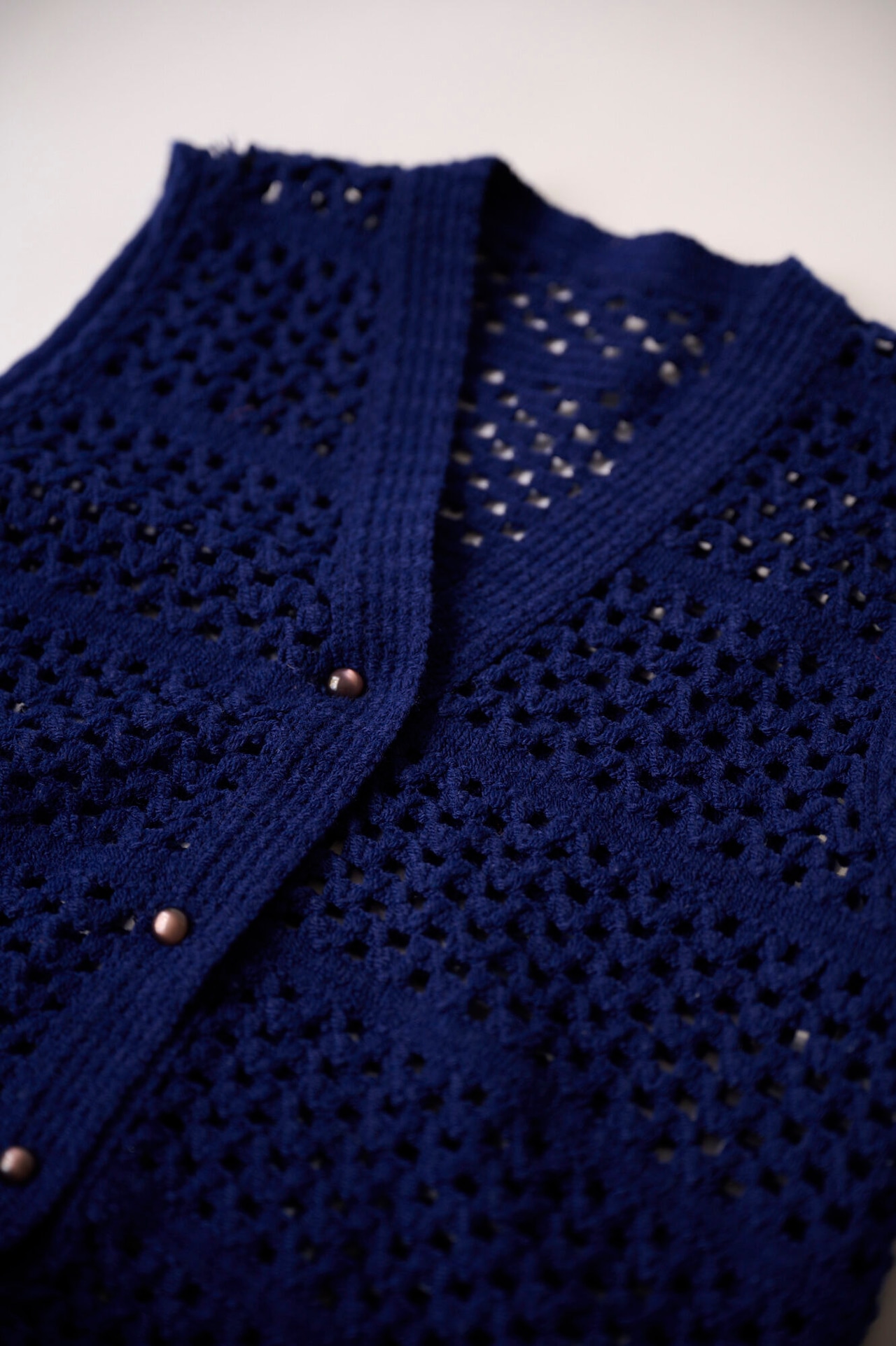 Navy blue crochet vest