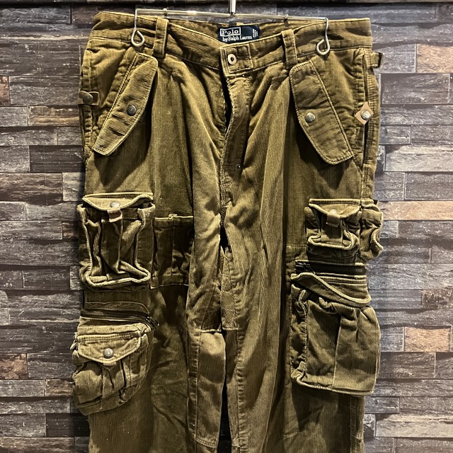 RALPH LAUREN CORDUROY MULCH POCKET CARGO PANT BROWN