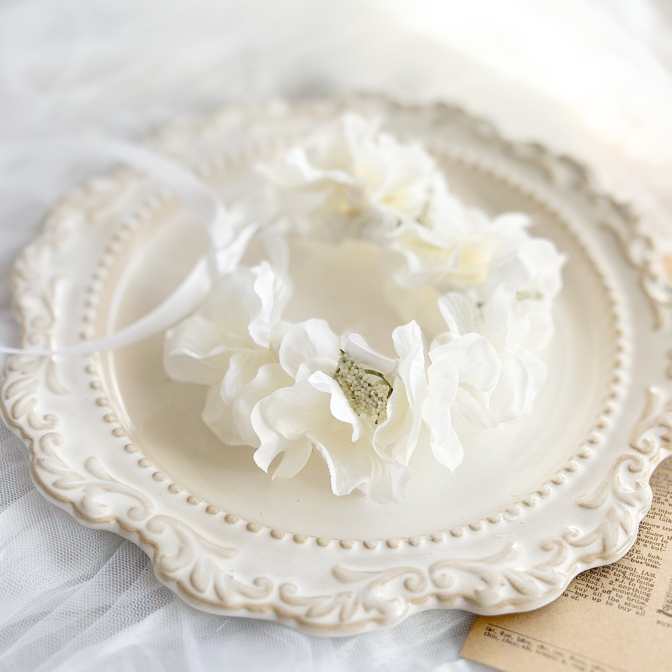 Parl white 【ペット用造花花冠】