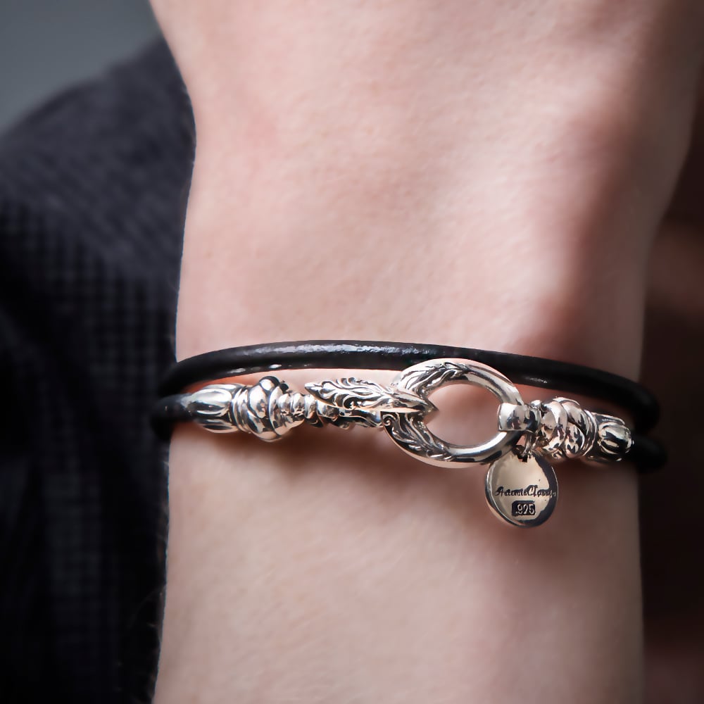 クラシカルフックダブルレザーブレス　ACB0121　Classical hook double leather bracelet　  シルバーアクセサリー Silver Jewelry Brand | シルバーアクセサリーブランド アルテミスクラシック Artemis Classic  silver