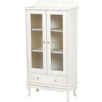 ヴィオレッタシリーズ ガラスキャビネット(アンティークホワイト) RCC-1753AW 幅70×奥行35×高さ138cm