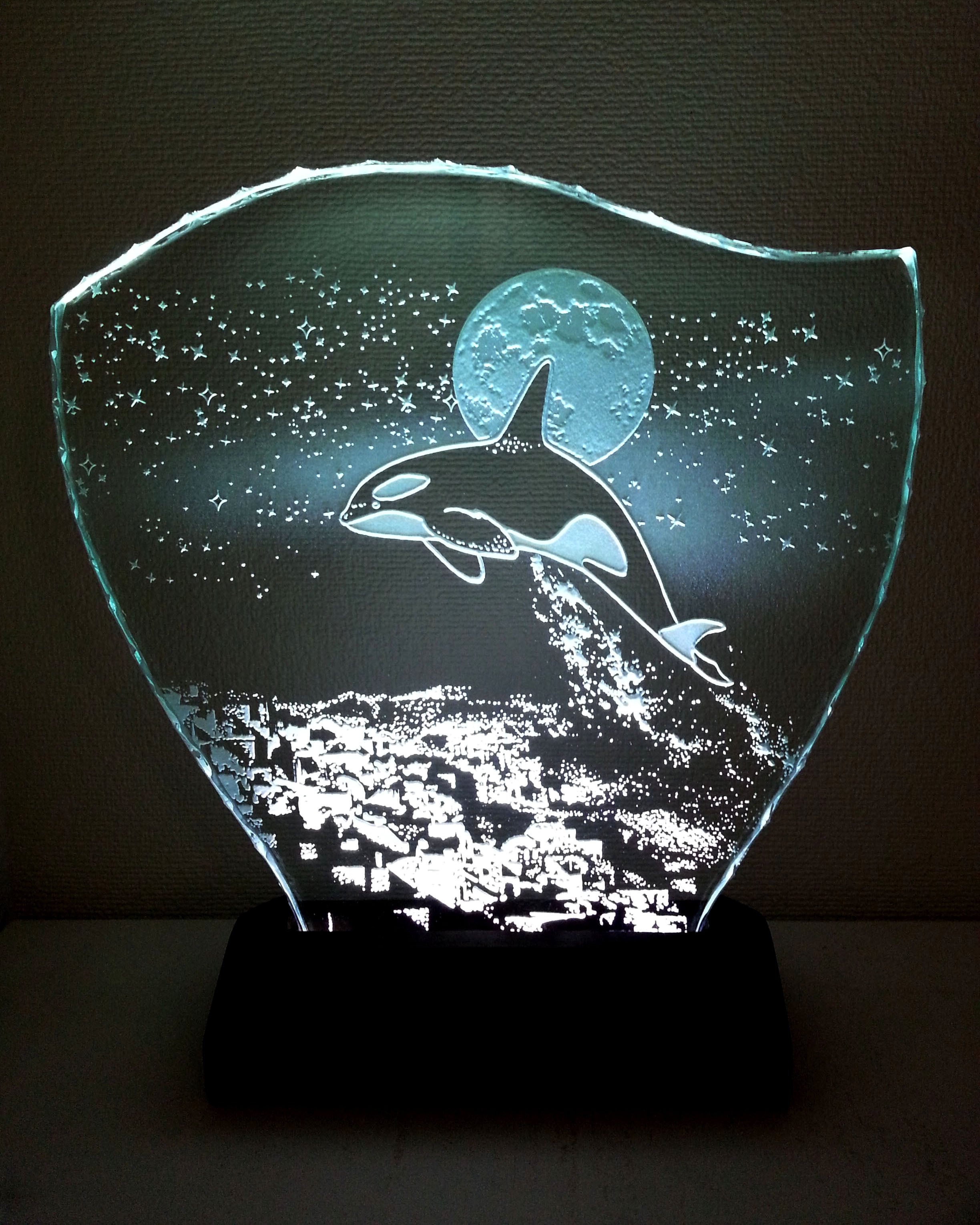 星降る夜・シャチ (ガラス:Mサイズ)