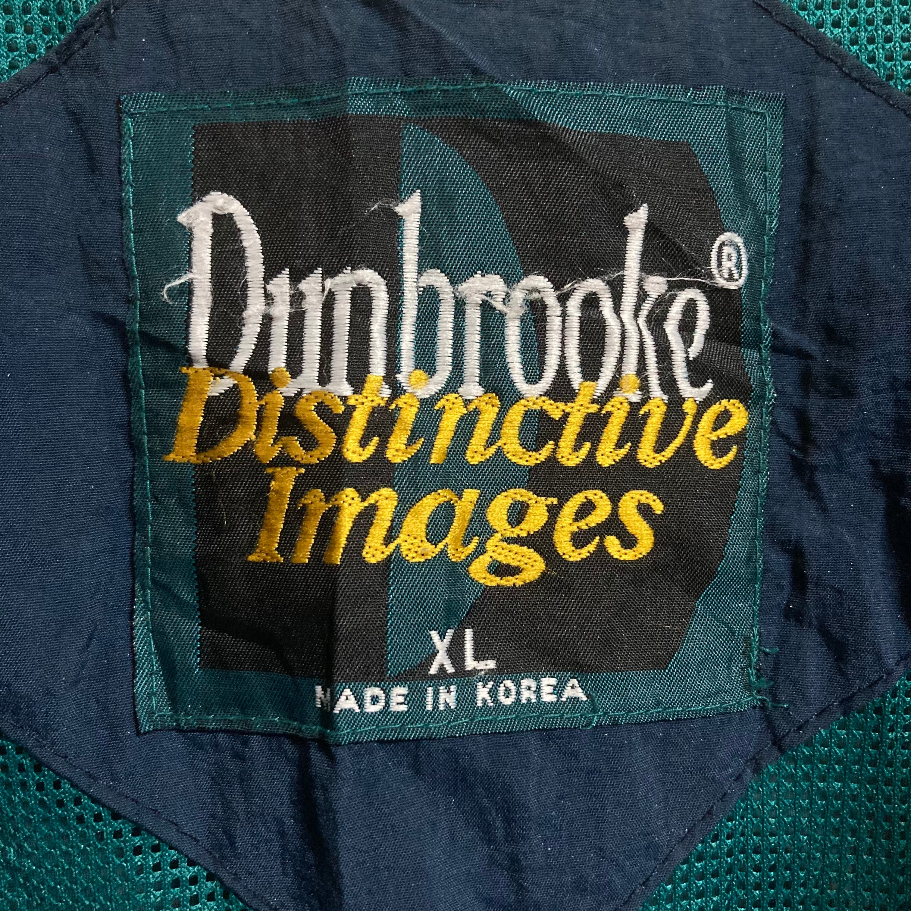 90s】US古着Dunbrooke ナイロンジャケット企業ロゴL グリーン短丈 