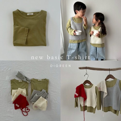 Lﾗｽ1《即納》送料無料 【digreen】new basic T-shirt