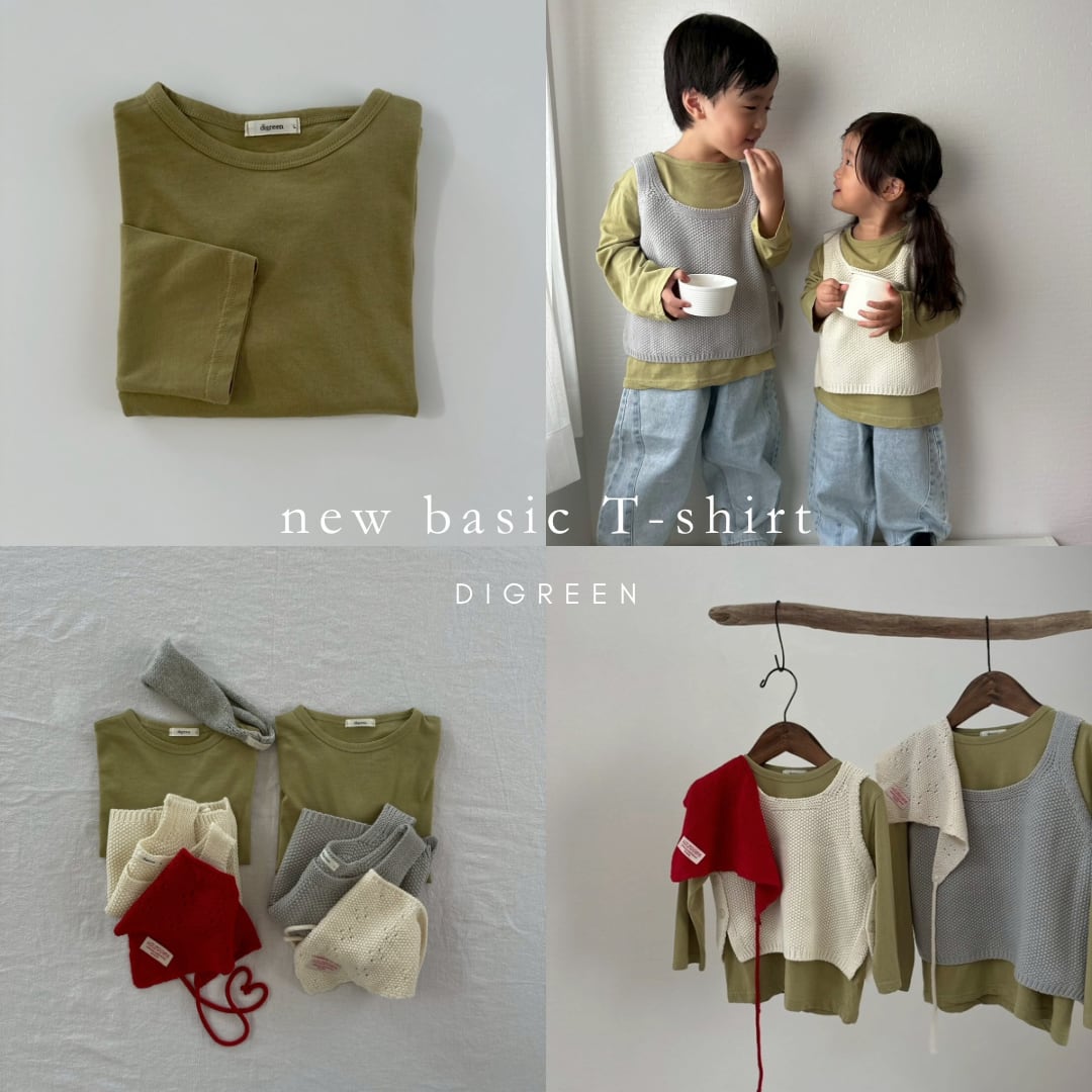 Lラス1《即納》送料無料 【digreen】new basic T-shirt