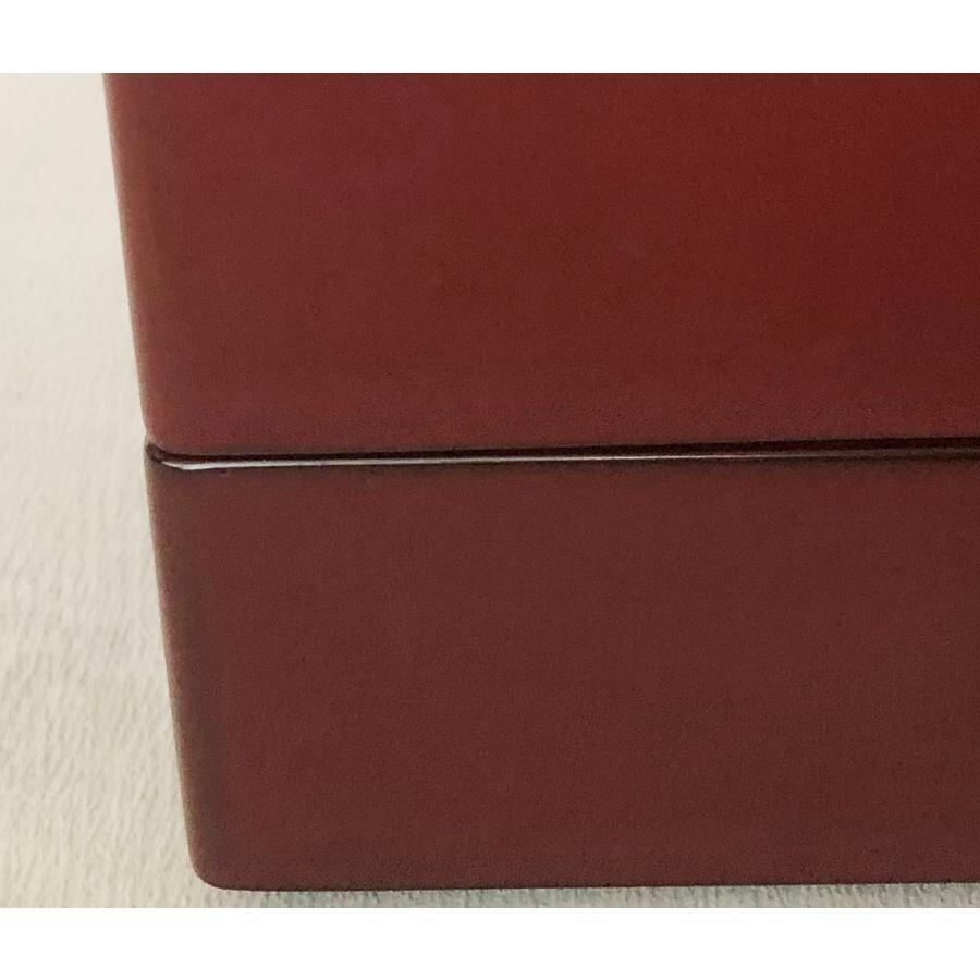 重箱 おせち 銀朱塗二段重内黒取皿二枚付 15cm 木製