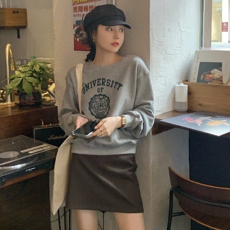 スタンダードルーズ薄手プルオーバー セーター カジュアルジャケット オータム ロング レトロ 秋物 モンロー96856890221