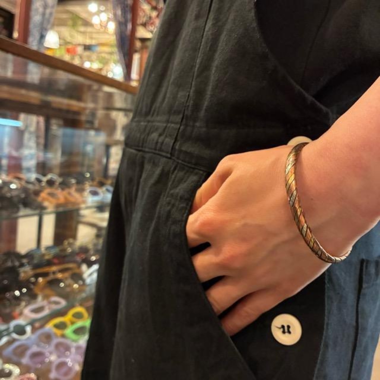 TOPANGA Jewelry　エンシェントブラス＆コッパーバングル　スパイラル　ブレスレット　カフスブレスレット　チベタンバングル　