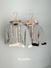 〖取寄〗韓国子供服 / 26winter / ko and ko / ボーダー ジップアップパーカー / キッズ服 *XXS~L*