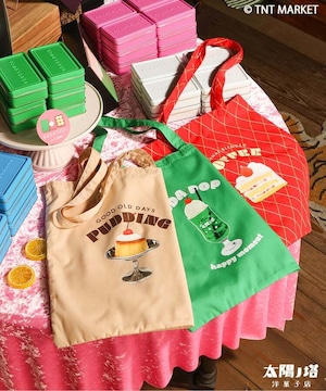 【BREEZE×太陽ノ塔コラボ】転写トートBAG　プリン クリームソーダ  ショートケーキ