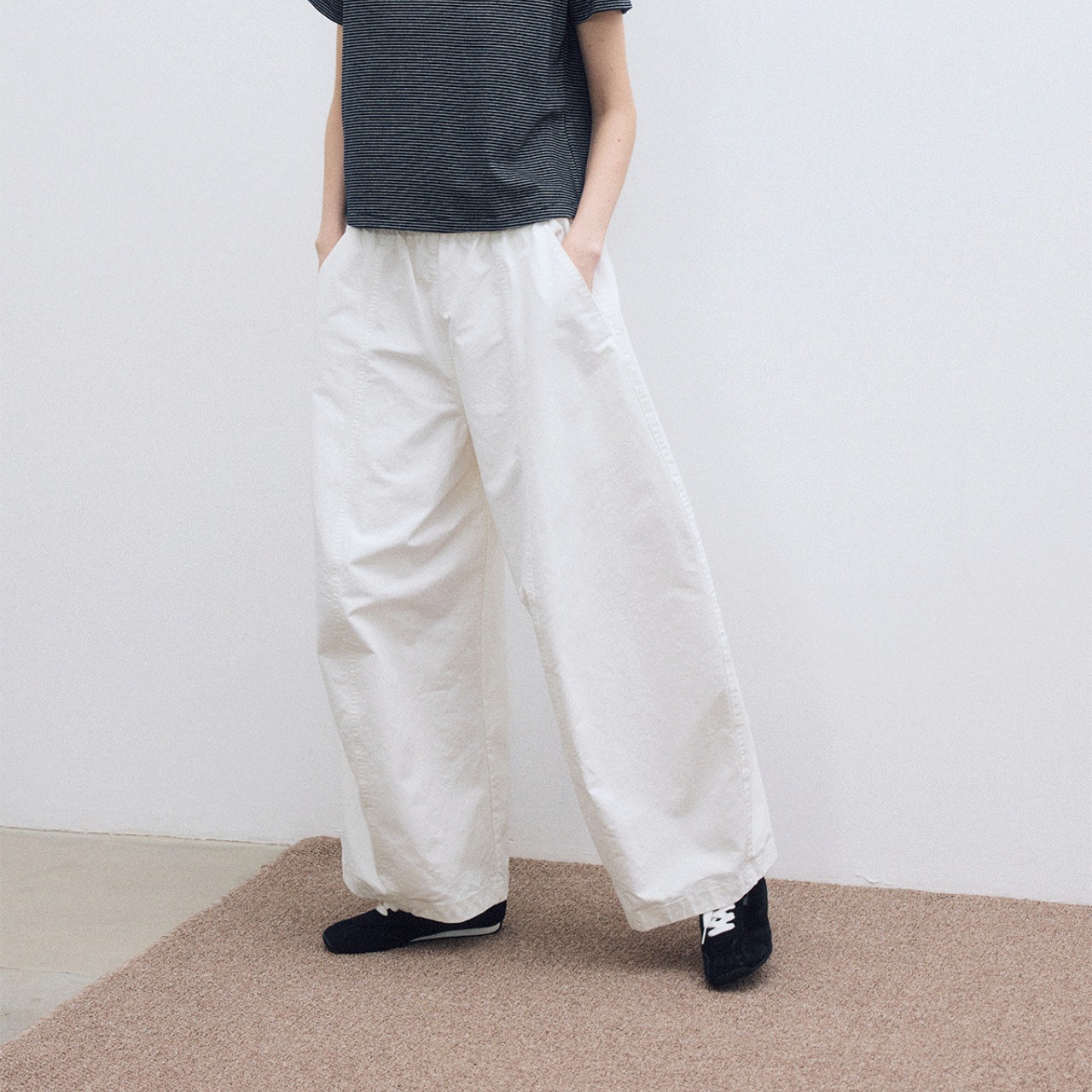 Wide Leg Loose Fit Full Length Pants T3577