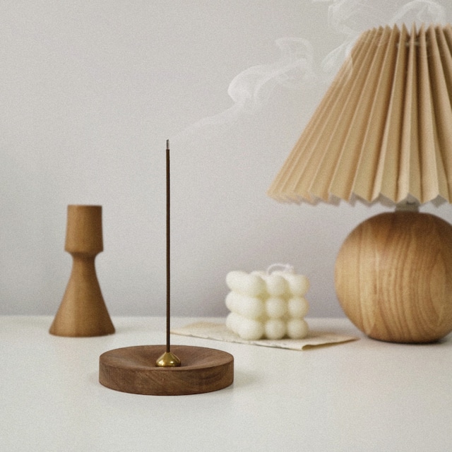 cercle wood incense holder / サークル ウッド ブラス インセンス スティック ホルダー お香立て 韓国インテリア雑貨