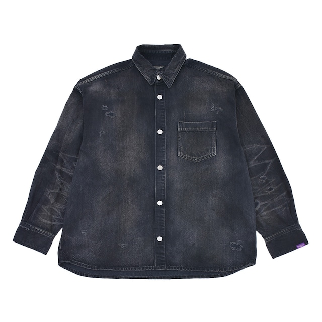 【mind seeker】40's Vintage Black Denim Shirts Jacket(BLACK)