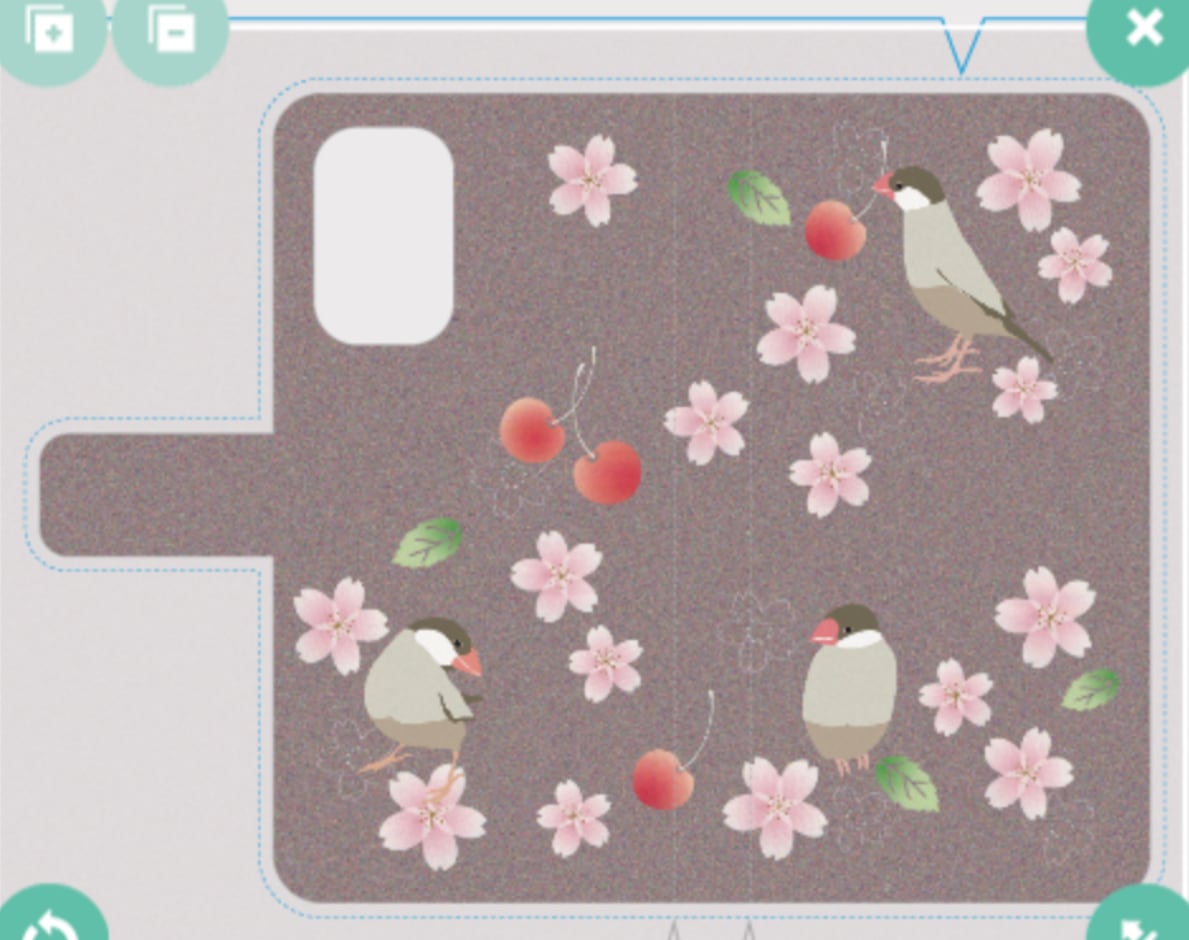 専用ページです。シナモン文鳥と桜のスマホカバー