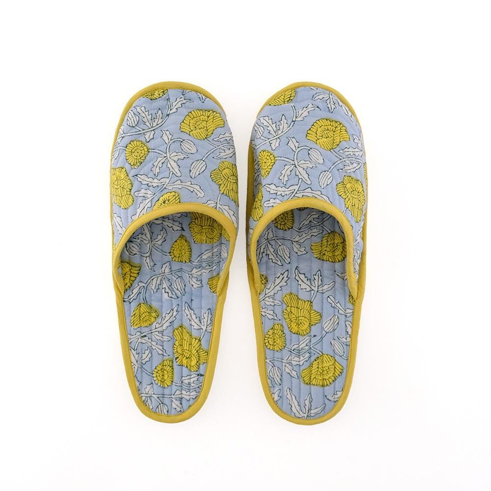 ブロックプリント携帯スリッパ