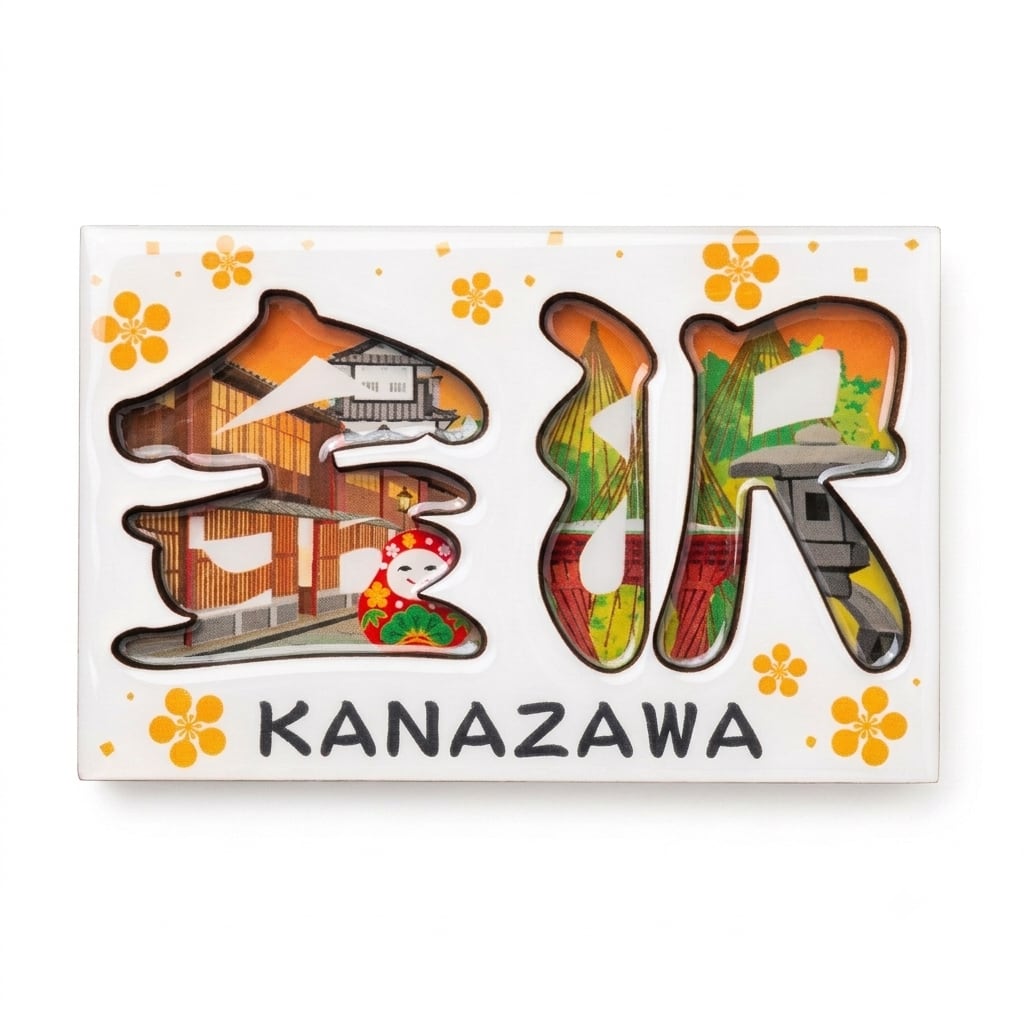 金沢まち歩き 木製マグネット | 友禅工芸すずらん online shop