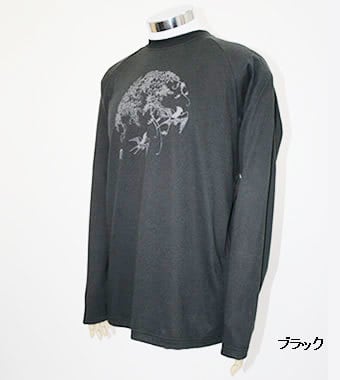 PE-702M	秋冬メンズロングラグランスリーブTシャツ（ブラック）