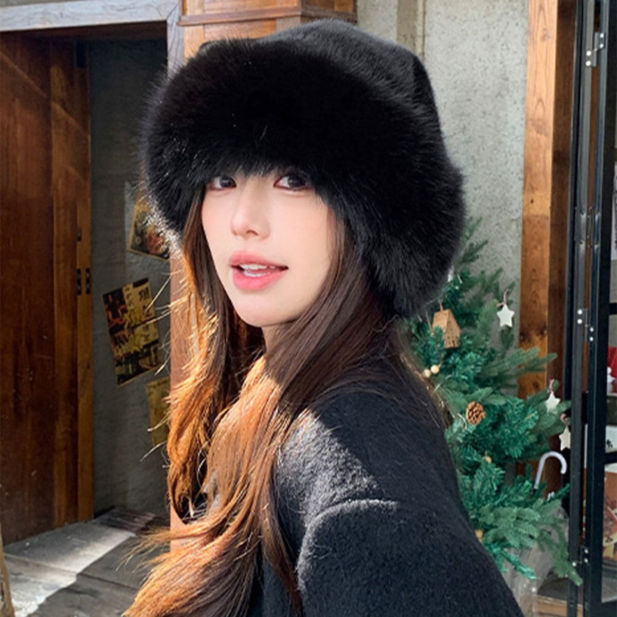 バケットハット ファー ハット レディース 秋冬 韓国 防寒 保温 暖かい ふわふわ もこもこ おしゃれ きれいめ 大人 かわいい 小顔 帽子 ファーハット エコファー 大人可愛い 大人女子