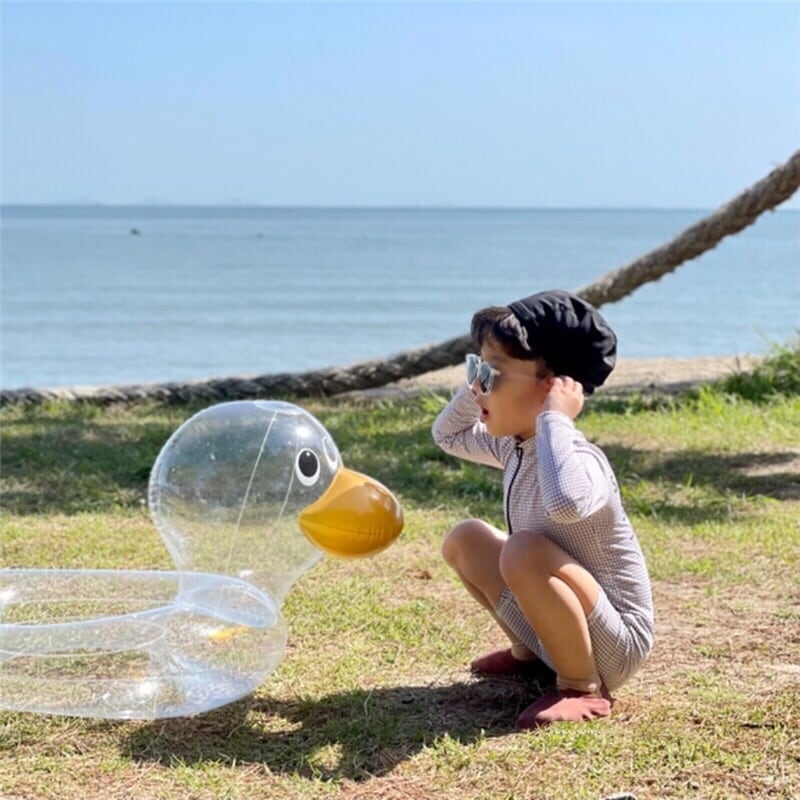 浮き輪 アヒル ベビー浮き輪 キッズ 海 プール 映え 足入れなし 子供用