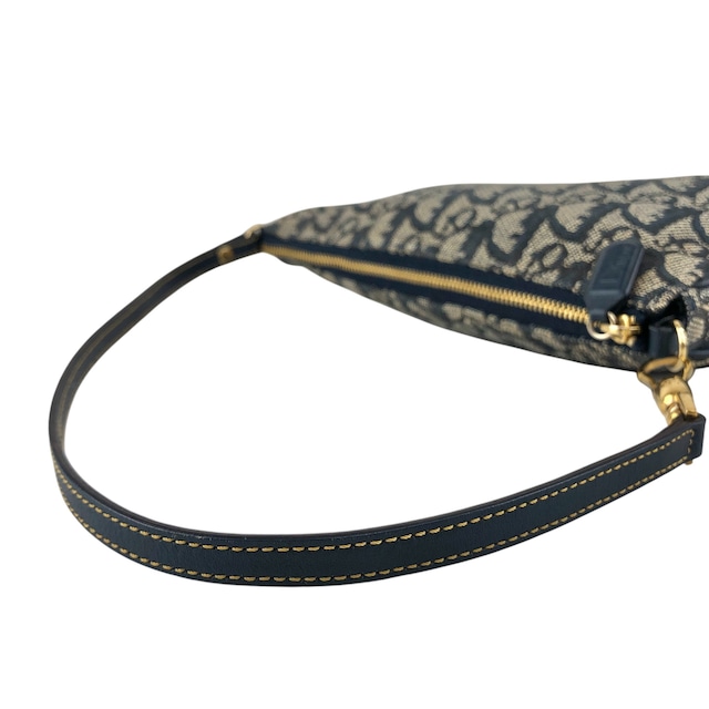 Christian Dior クリスチャン ディオール トロッター ショルダーバッグ ネイビー キャンバス サドルバッグ アクセサリーポーチ vintage ヴィンテージ オールド rdybbf