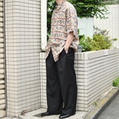 various human pattern linen shirt
