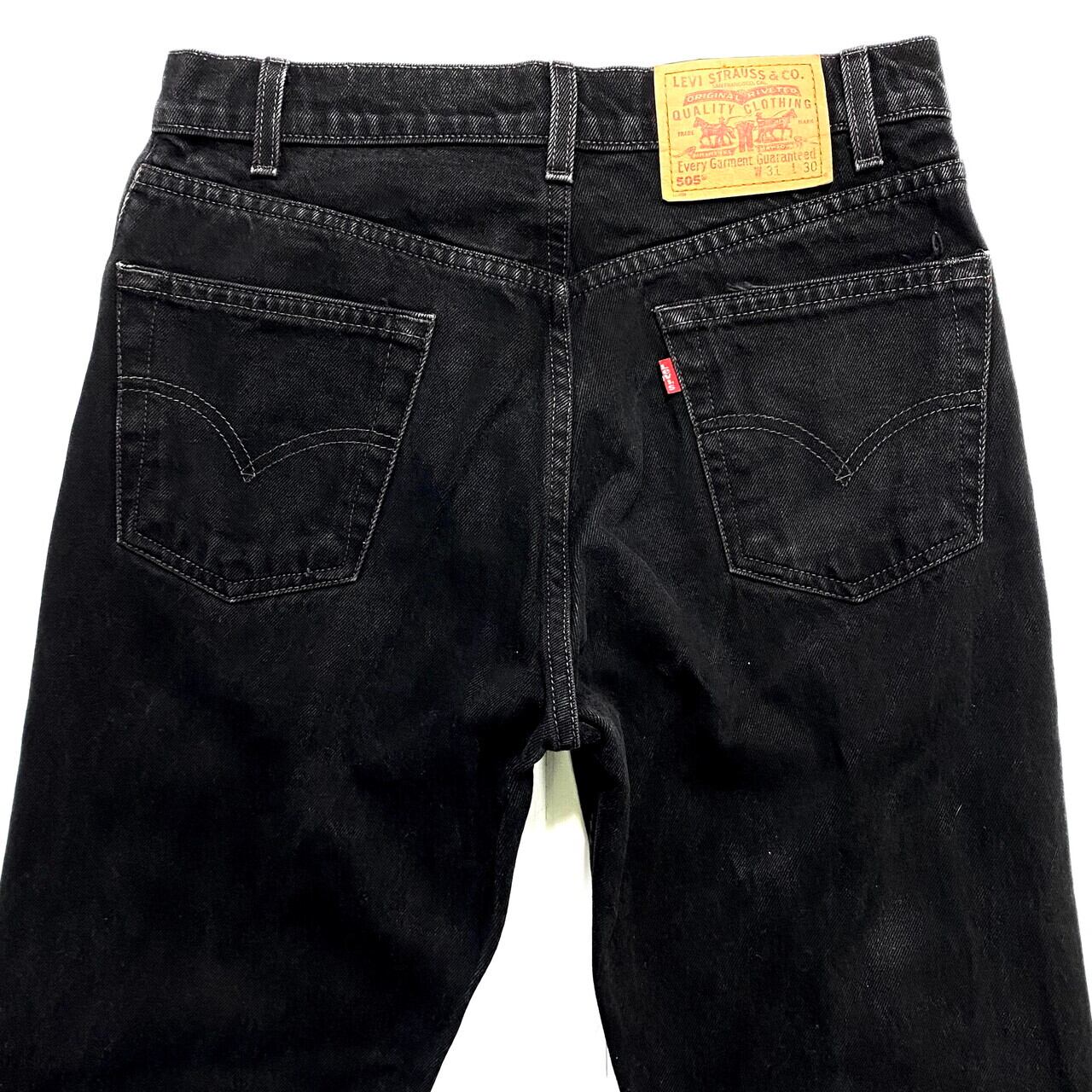 90年代 Levi's リーバイス 505 ブラック カットオフ デニムパンツ メンズW31 REGULAR FIT STAIGHT LEG 古着  90S ビンテージ ヴィンテージ テーパードジーンズ 切りっぱなし ブラック 黒 【デニムパンツ】【AL20】 | cave ...