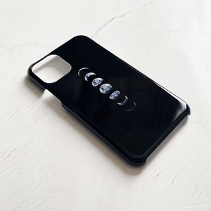 名入れ可能・月の満ち欠け THE MOON iPhoneケース（BLACKカラー） ハードケース Androidケース