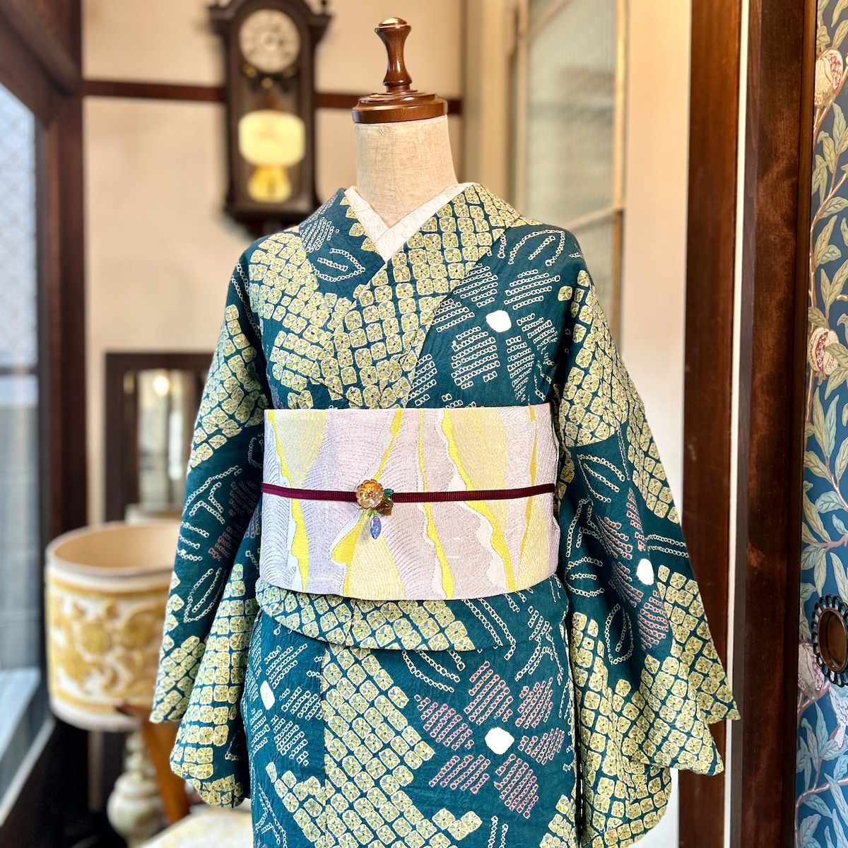 green green green＊有松鳴海絞り浴衣 緑 グリーン A743 | kimono tento