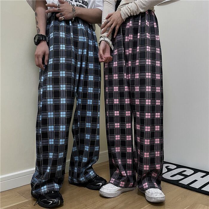 サマーパンツ カジュアル格子柄レディーススタンダードルーズ レトロ 夏物 ケッペル46703432064