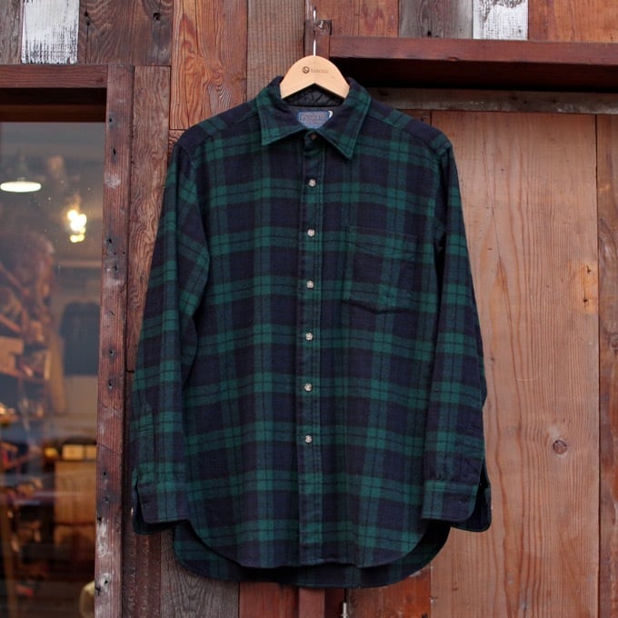 1980s Pendleton Plaid Wool Shirt / ペンドルトン ブラックウォッチ