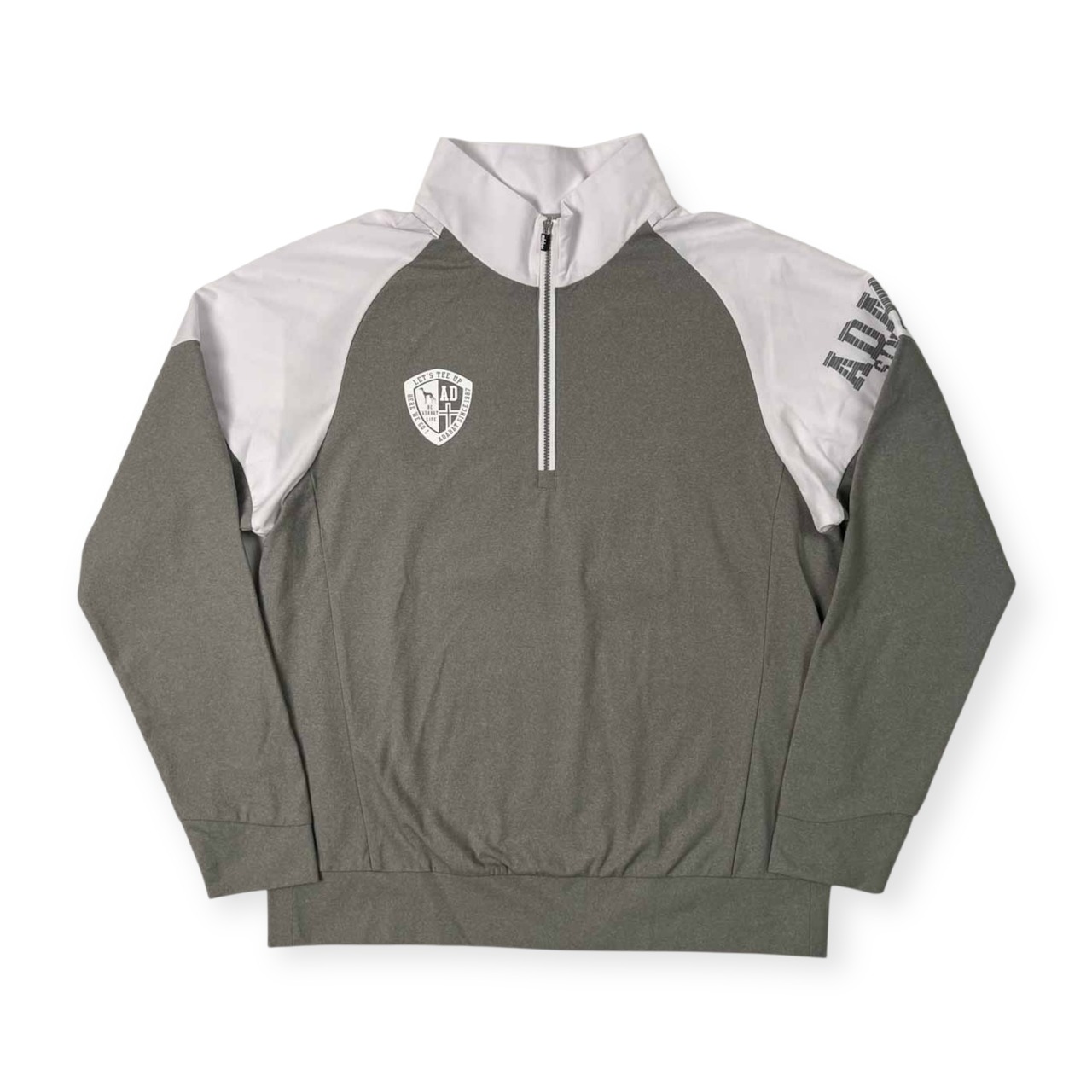 adabat アダバット ハーフジップ トレーナー シャツ サイズ 46 /ゴルフ/グレー×ホワイト/ワールド/トレーニング
