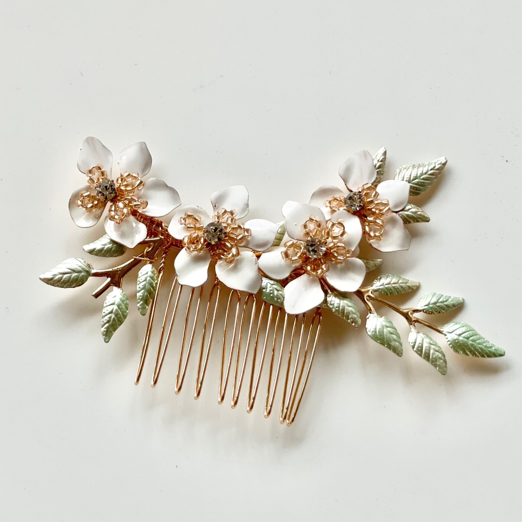 H-184 ウェディング アクセサリー【ボタニカル ガーデン フラワー ヘッドドレス】ブライダル 髪飾り