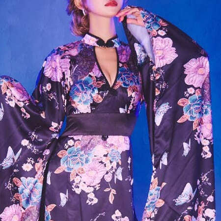 浴衣 ドレス 大人 着物 孔雀柄 花魁 コスプレ よさこい 衣装 チャイナ