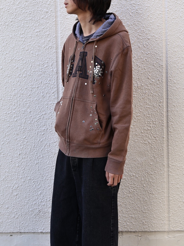 【Hannah Creak/26aw】Studded Hoodie gap body khaki